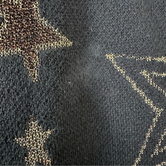 SAINT LAURENT Black Over-Sized Cardigan with Gold Star Details SZ M - Picture 8 of 9